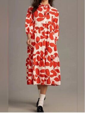 Anthropologie Maeve The Bettina Midi Cotton Dress size M